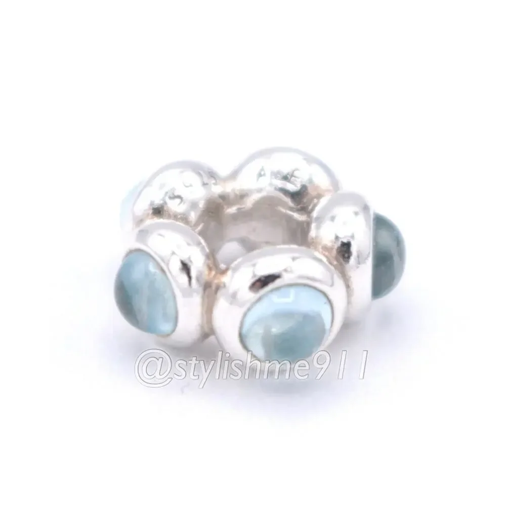 Rare Authentic Pandora Blue Topaz Cabochon Charm - 790538BTP - Picture 7 of 9